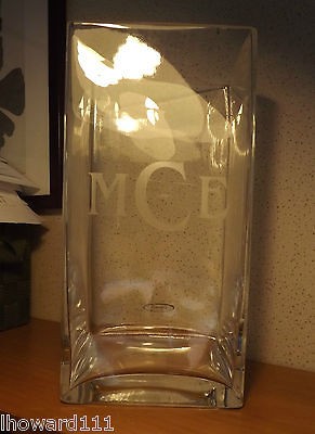 NIB Pottery Barn Oversized Square Vase Mono MCE