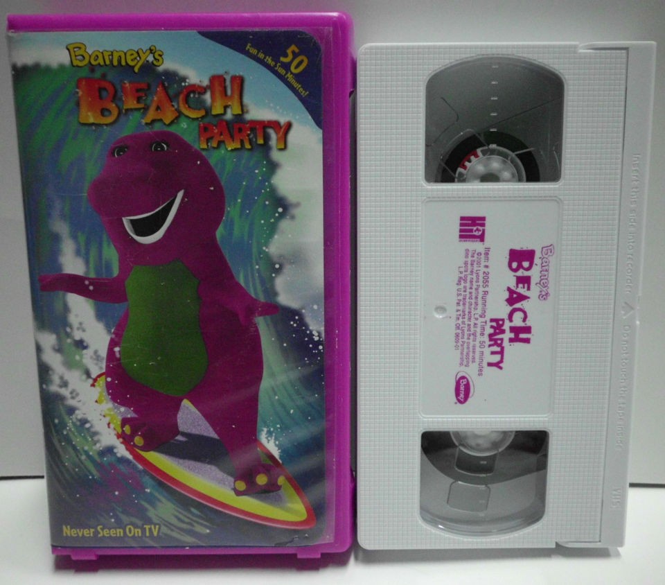 Barneys Beach Party VHS Video Tape Childrens Movie Dinosaur RARE HTF on ...