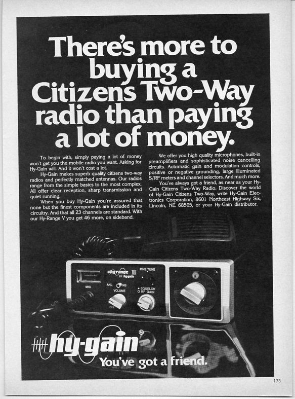 1975 Vintage Ad Hy Gain CB Citizens Band Two Way Radios Hy Range III