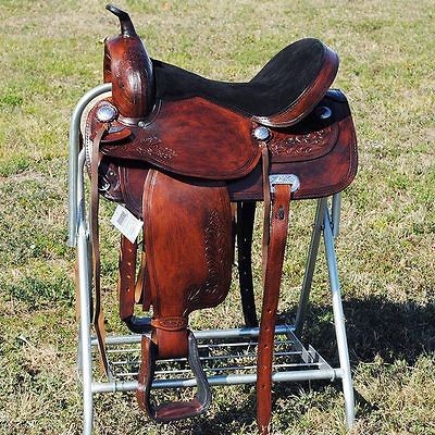 TO107M HILASON TREELESS WESTERN TRAIL BARREL RACING SADDLE 16