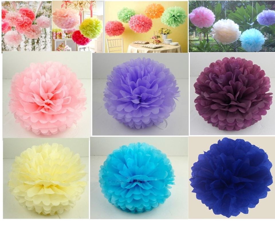   Paper Pom Poms Flower tissue balls paper lantern Home Decoration