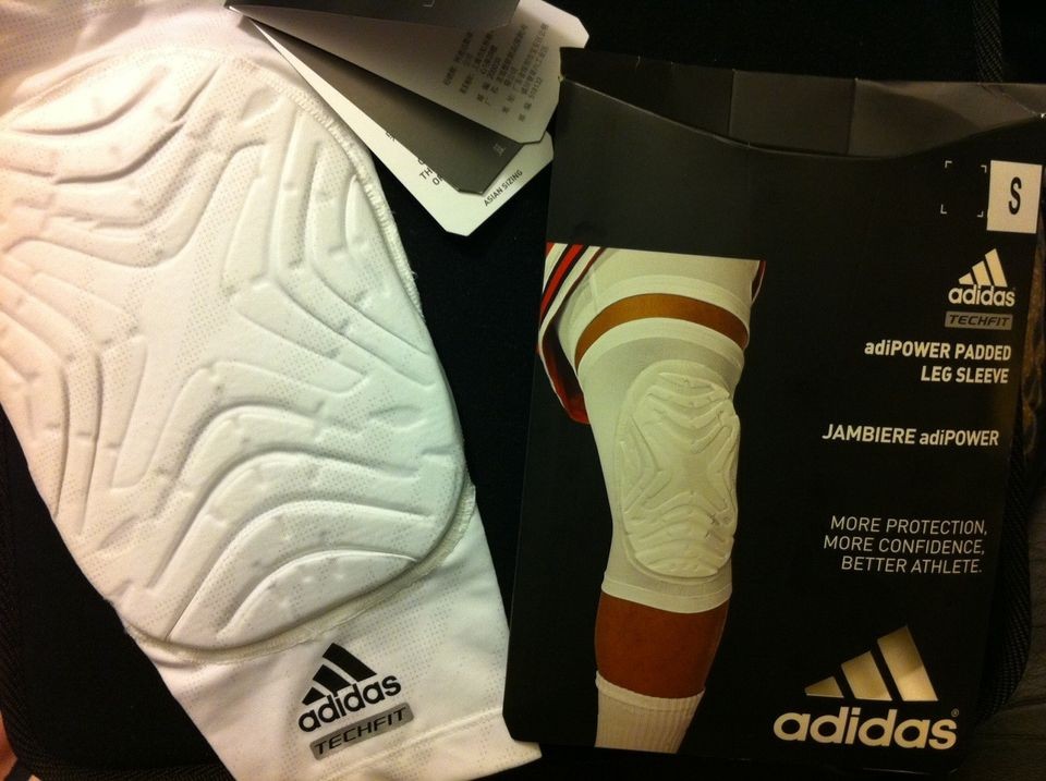 adidas Mens Padded Knee GFX Compression Sleeve Black or White on PopScreen