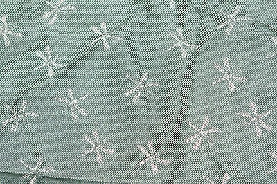 Fabric Cloth 2 sided upholstery remnant DRAGONFLY sage greens 33x48 