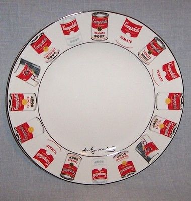Andy Warhol Signed Block China POP Pattern 10.75 Plate Campbells Soup 