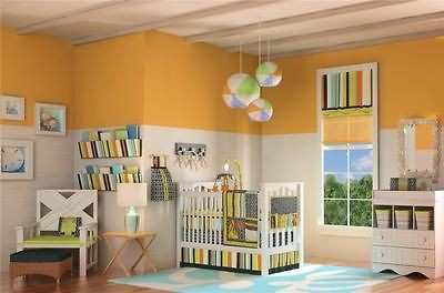 10pc Beach Surf Nursery Discount Crib Bedding Set Unique Orange Blue 