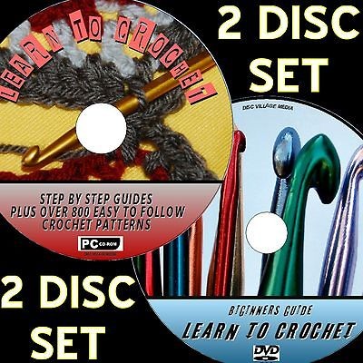   TO CROCHET DVD + PCCD SET INC 800+ EASY TO FOLLOW CROCHET PATTERNS NEW