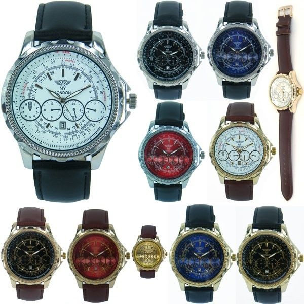   LONDON CLASSIC RETRO FASHION WATCH WITH DATE BIG FACE DECORATIVE DIALS