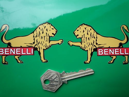 BENELLI 2 x LIONS ITALIAN MOTORCYCLE moto rad STICKER