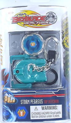 BEYBLADEs Metal Fusion Storm PEGASUS Top Keychain Keyring Launcher Rip 