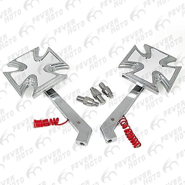   Chrome Cross Led Turn Signal Motorcycle Bike Mirror Fit Kawasaki X2