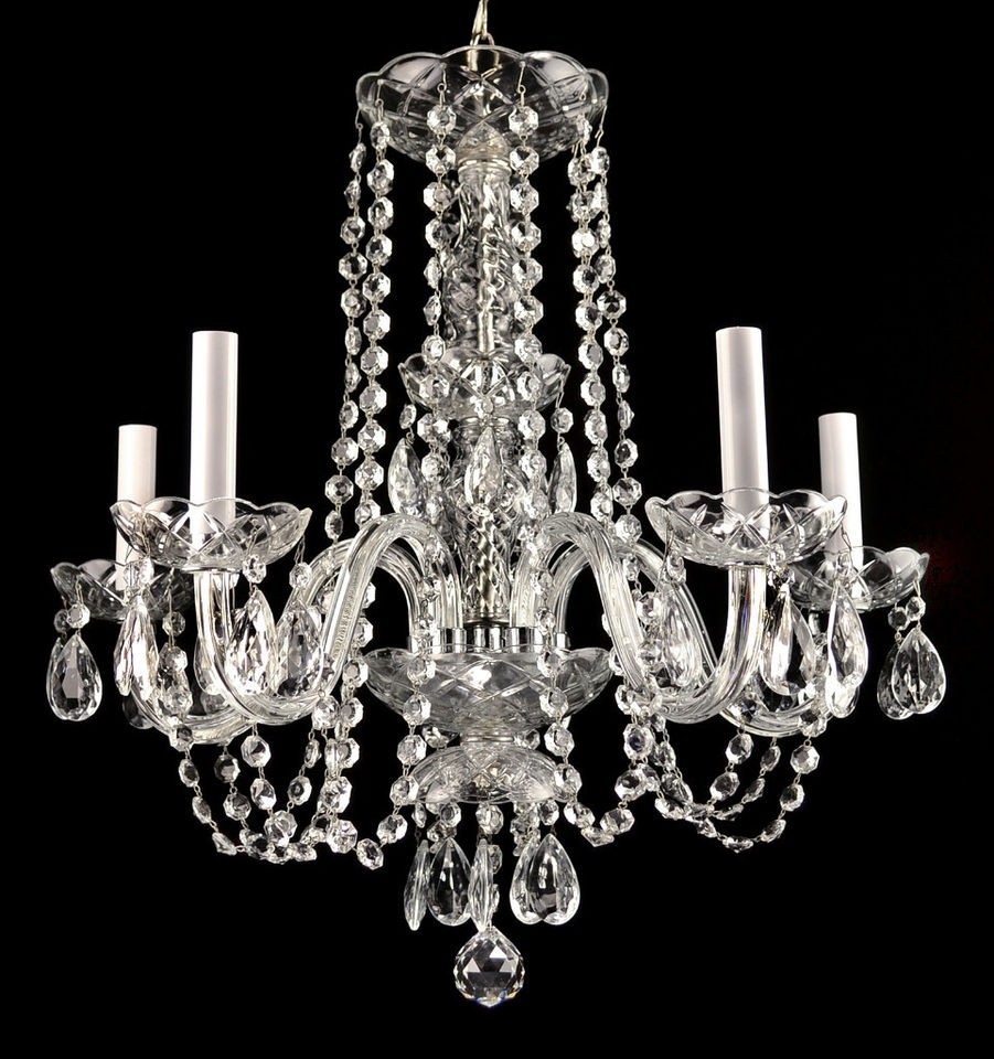   Chandelier Light Waterford Style Vintage Rewired Victorian Glass