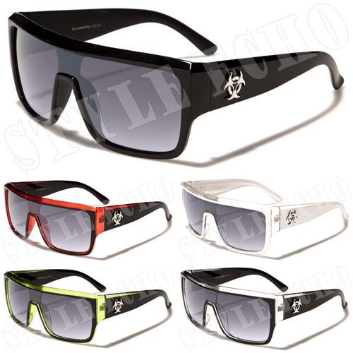 Biohazard Squared Goggle Mens Designer Sunglasses with Metal Logo on 