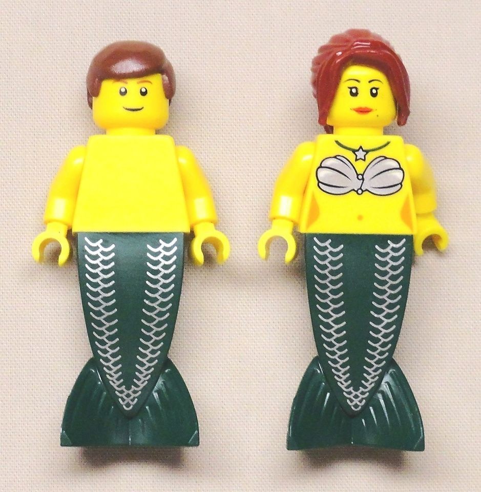 NEW Lego Mermaid Girl Lady Women Minifig & Merman Minifig FISH 