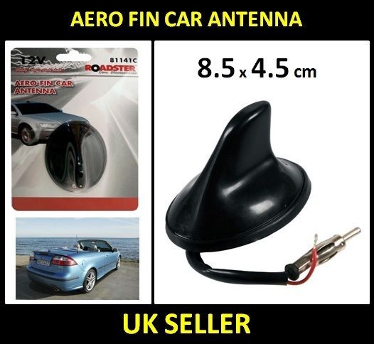   AM FM RADIO CAR VAN ROOF SHARK FIN AERIAL AMPLIFIED ANTENNA BLACK