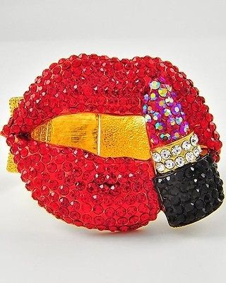 Bling Crystel Rhinestone Lip Lipstick Bracelet Basketball Wives 