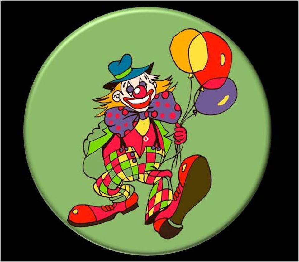 Big Shoes with Balloons Clown Pocket Mirror Stocking Stuffer