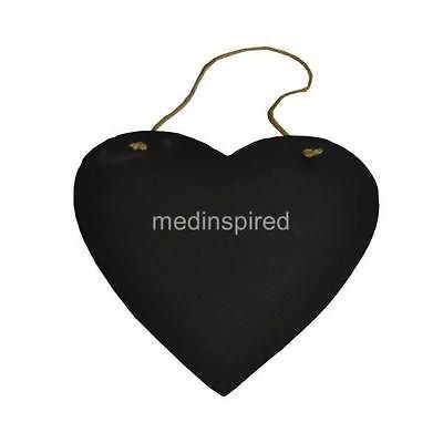 NATURAL SLATE HEART MEMO BLACK BOARD SHABBY CHIC 9.5 ST014