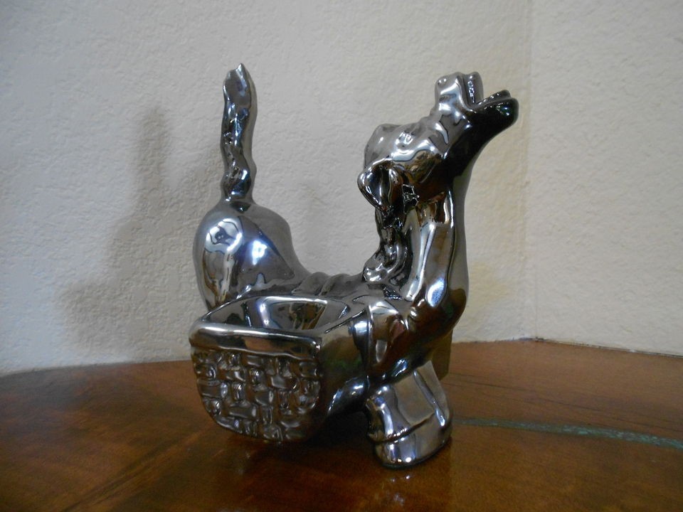   Mid Century QUEENS LUSTERWARE Figural Donkey Ashtray Cigarette Holder