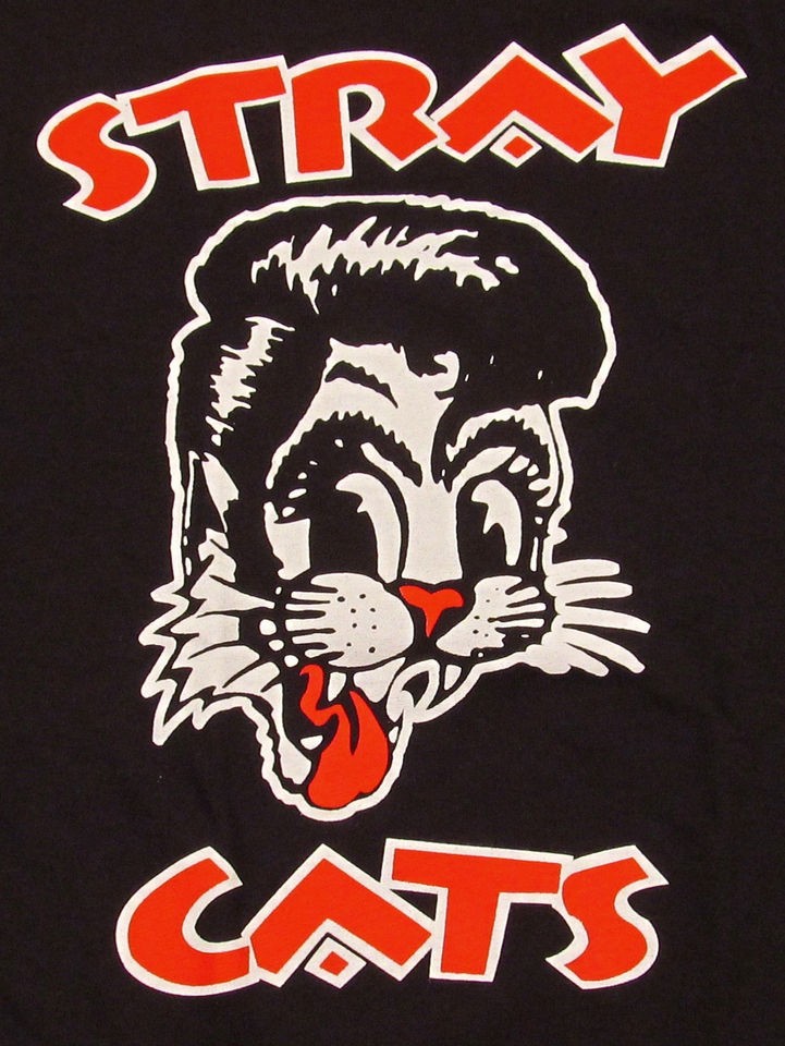   shirt Rockabilly Cool Cat Tattoo Adult S,M,L,XL Tee Brian Setzer