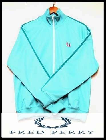 FRED PERRY Twin Tape Track Jacket Turquois Blue Sz S