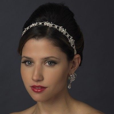 bridal headband ribbon in Tiaras & Headbands