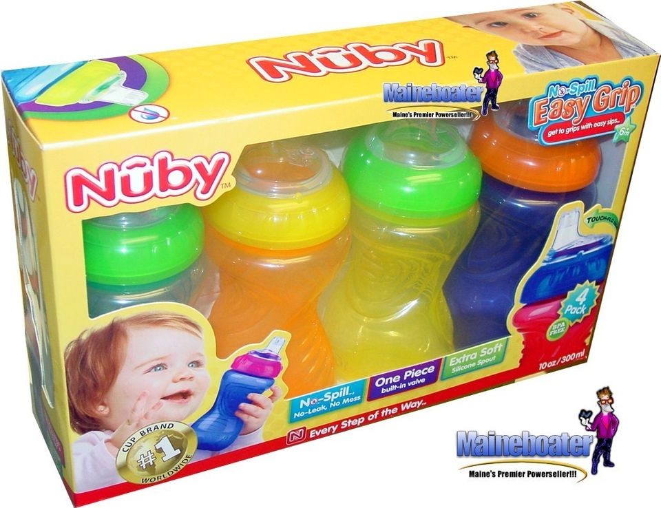 NUBY  NO SPILL Easy Grip BPA Free 10 oz Sippy Cup  4PK Baby Toddler 