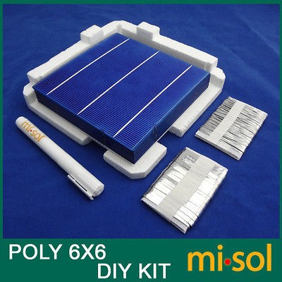   DIY KIT for solar panel 40pcs POLY 6X6, Flux Pen, Tabbing Bus wire