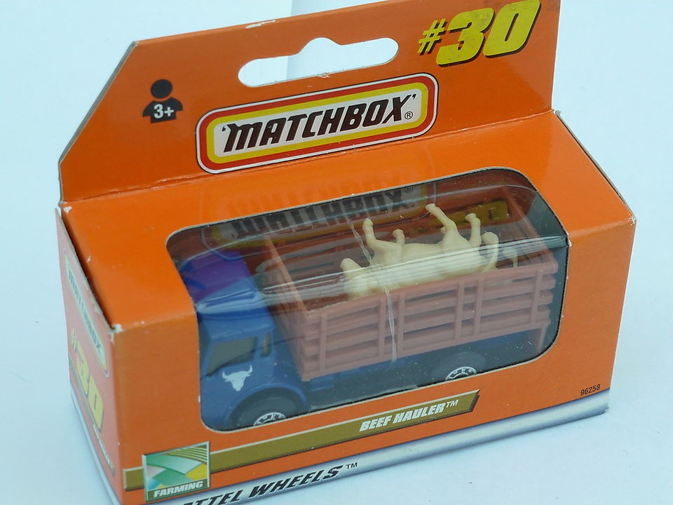 Matchbox Cattle Truck Beef Hauler Blue Body