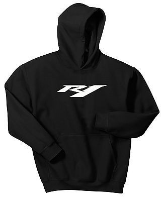 YAMAHA R1 HOODIE SWEAT SHIRT BLACK YZF MOTORCYCLE ROAD STREET SPORT 