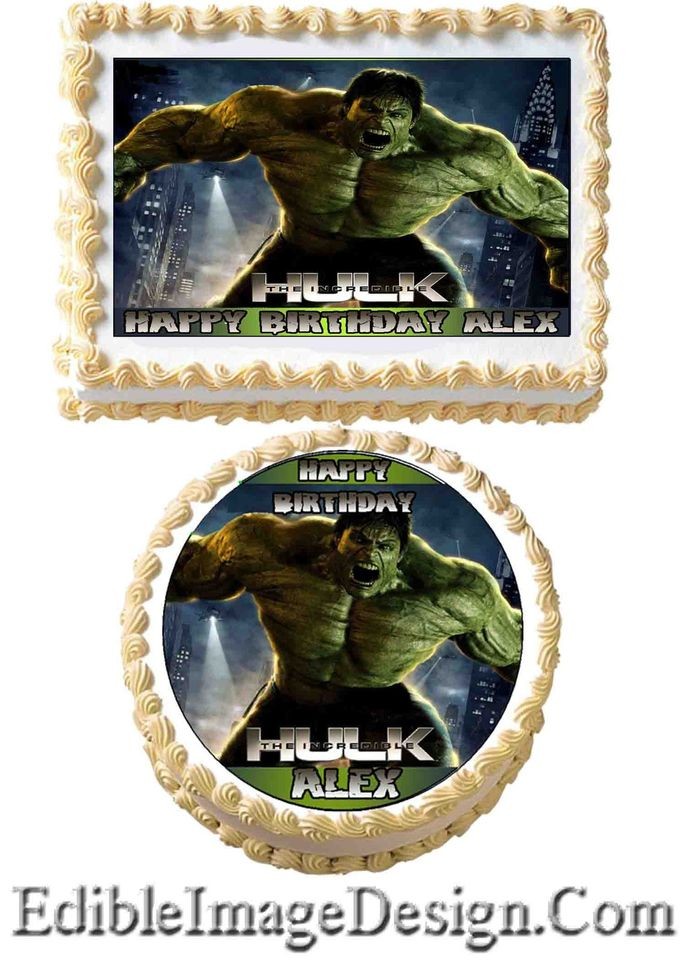 HULK #1 Edible Birthday Cake Image Decoration Cupcake Topper Favor