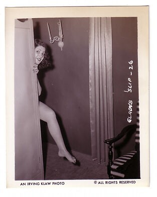 Gladys Slip   VINTAGE Irving Klaw Pin up Model 4x5 photograph