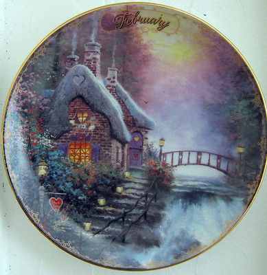   SIMPLER TIMES FEBRUARY SWEETHEART COTTAGE CALENDAR Plate W/COA