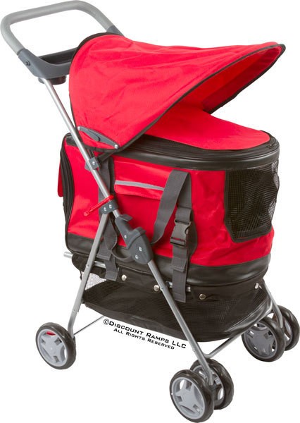 NEW 3 in 1 RED PET STROLLER+CARRI​ER+CAR SEAT DOG CAT (PET STR 17 RE 