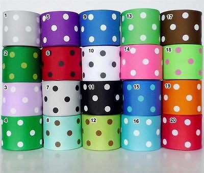 38mm polka dots Grosgrain RIBBON 5 yards U Pick