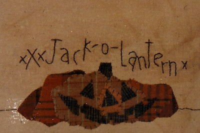 Primitive Jack O Lantern Stitchery 5 x 7   rabbits gift Patterns