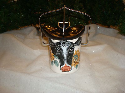 Cow Wearing Hat Surrounded By Sunflowers Canister/Stora​ge Jar