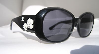 Chanel Sunglasses Glasses 5113 501/87 Black Flower Authentic ITALY