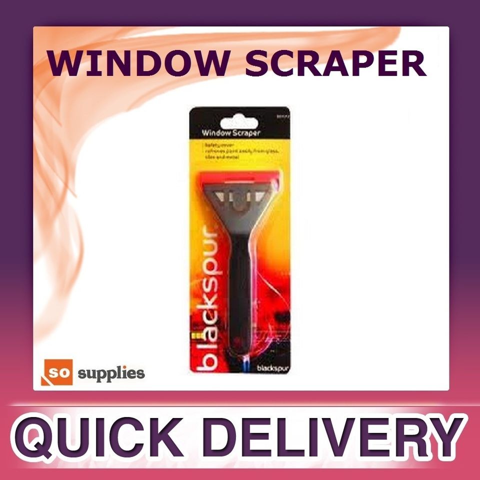 WINDOW SCRAPER REMOVES PAINT CAULK FROM GLASS TILES