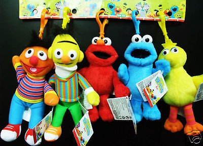 High Quality Set of 5 Sesame Street Keychain Soft Toy