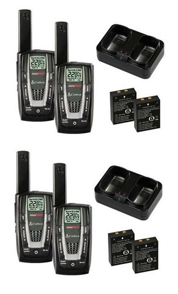 NEW 2 PAIR COBRA CXR725 27 Mile 22 Channel FRS/GMRS Walkie Talkie 2 