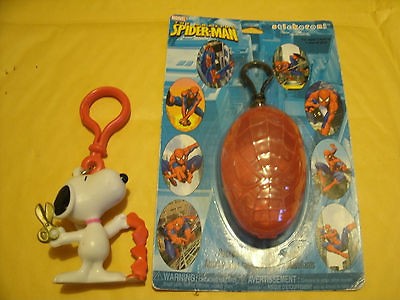 SPIDERMAN BACKPACK CLIP WITH 16 STICKERS INSIDE PLUS A SNOOPY BACKPACK 