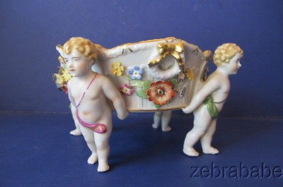 Von Schierholz Dresden Centerpiece Bowl Compote Putti Cherub Angel