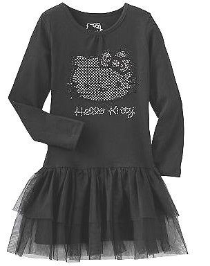 NWT NEW GIRLS Hello Kitty Rhinestone Tutu WINTER LONG SLEEVE Dress 