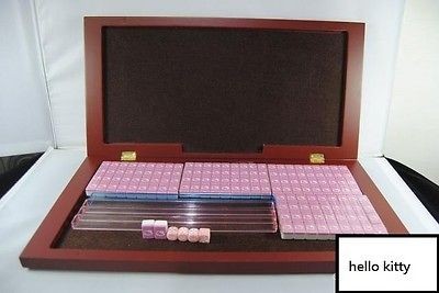 Mini size New hello kitty Chinese Mahjong Game travel table set pink 