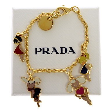   Gold Plated Chain Link Betty Gilda Greta Sophia Charm Bracelet BOX