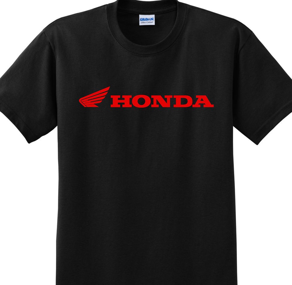 HONDA T SHIRT BLACK CR CRF CBR FOURTRAX RED MX MOTORCYCLE RACE