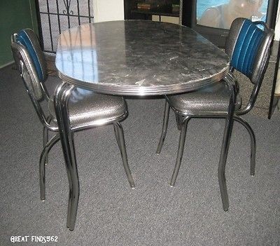   RETRO DINER CHROME/FORMICA DINING DINETTE SET HEAVY DUTY VINTAGE STYLE