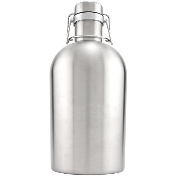 Brushed Stainless Steel Draft Beer Growler   64 oz   Beer Lovers 