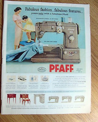 1957 Pfaff Sewing Machine Ad Model 332