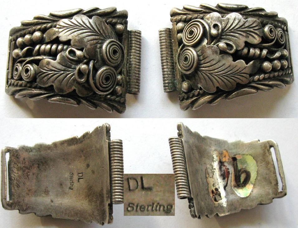 HOPI DWAYNE LOMAYESTEWA VINTAGE STERLING SILVER WATCH BAND ENDS NATIVE 